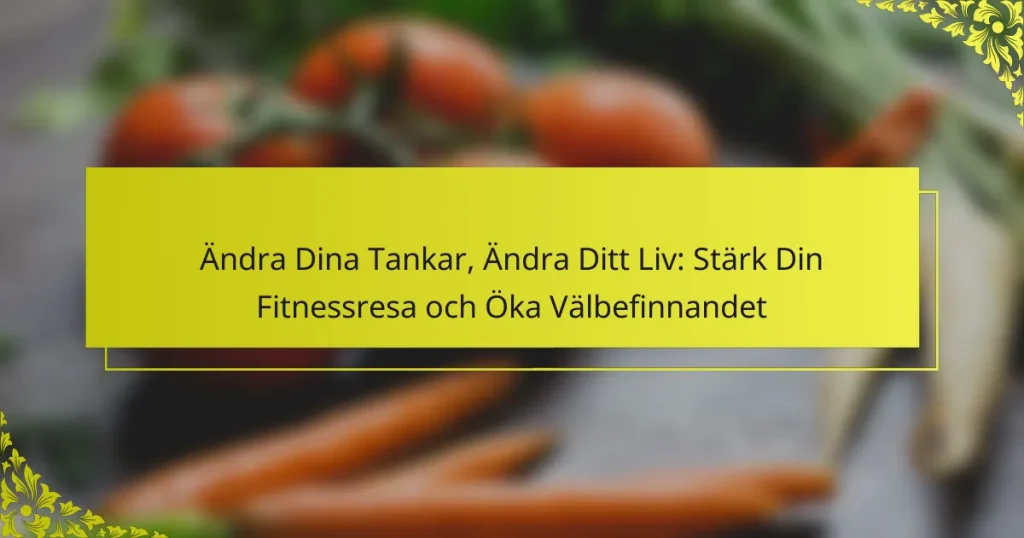 Ändra Dina Tankar, Ändra Ditt Liv: Stärk Din Fitnessresa och Öka Välbefinnandet