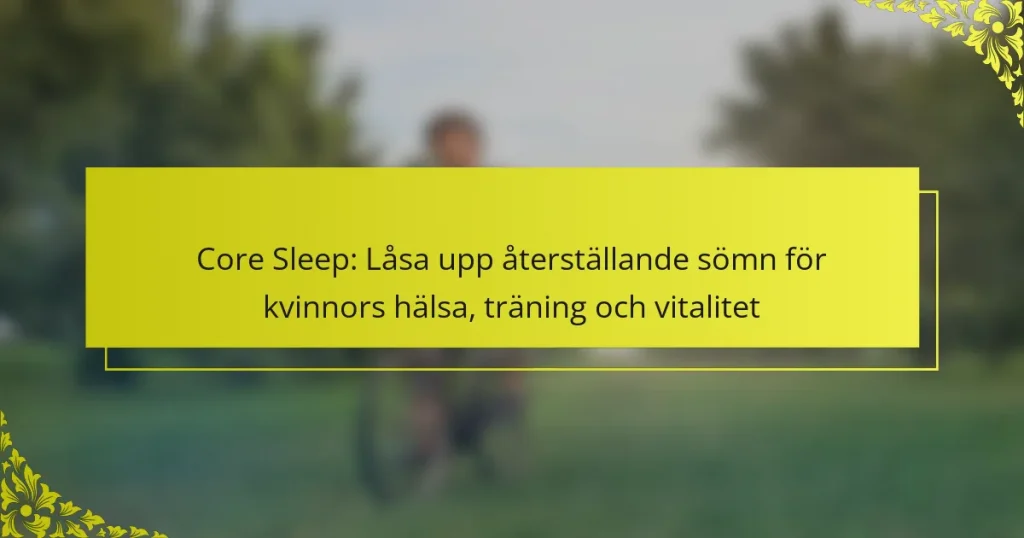 Core Sleep: Låsa upp återställande sömn för kvinnors hälsa, träning och vitalitet