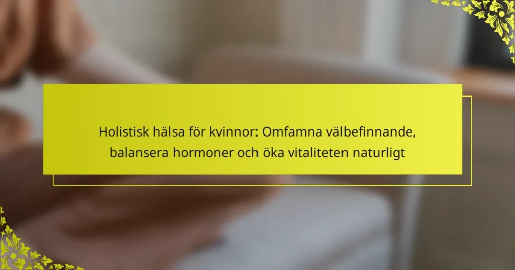 Holistisk hälsa för kvinnor: Omfamna välbefinnande, balansera hormoner och öka vitaliteten naturligt