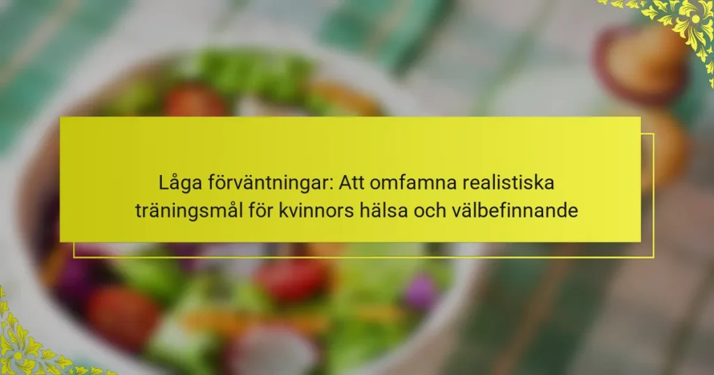 Låga förväntningar: Att omfamna realistiska träningsmål för kvinnors hälsa och välbefinnande