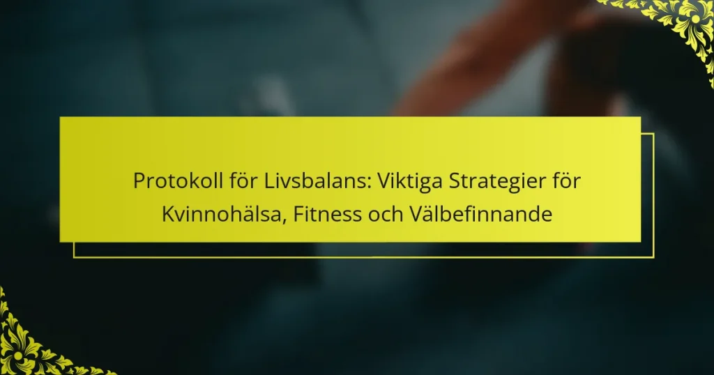 Protokoll för Livsbalans: Viktiga Strategier för Kvinnohälsa, Fitness och Välbefinnande