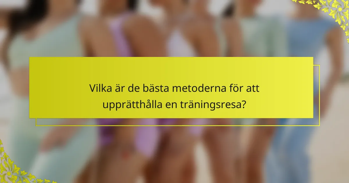 Vilka är de bästa metoderna för att upprätthålla en träningsresa?