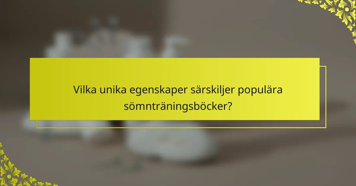 Vilka unika egenskaper särskiljer populära sömnträningsböcker?